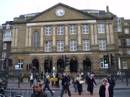Facade of London Royal Hospital from their web site